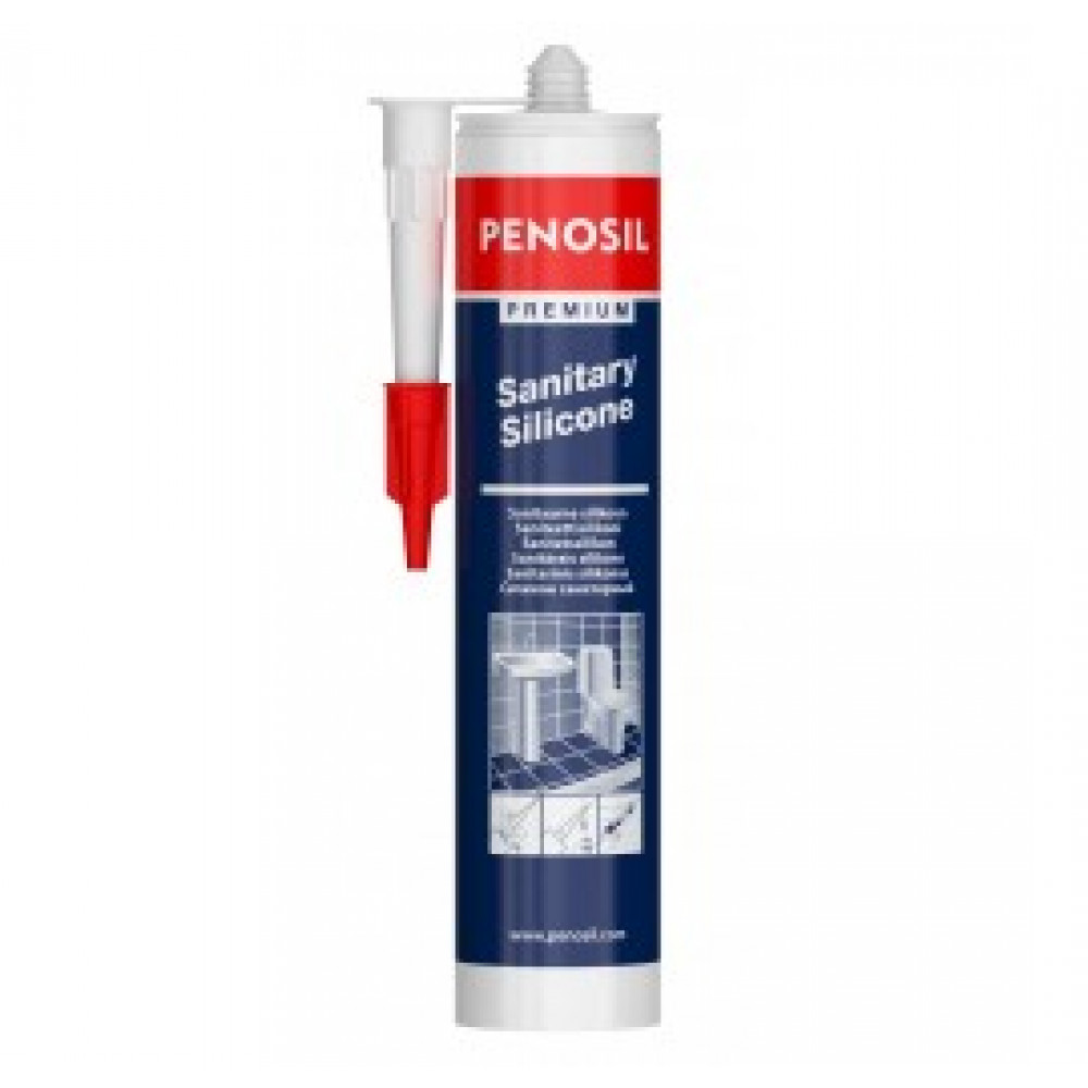 Санітарний герметик силіконовий, прозорий PENOSIL Premium Sanitary Silicone 310ml TRANSPARENT - Фото