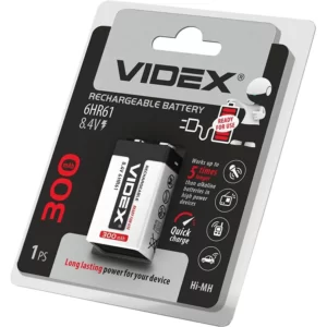 Акумулятор VIDEX 6HR61 300mAh, 8.4V КРОНА - Фото