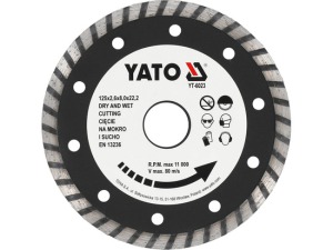 Диск алмазний YATO “TURBO”  125х8,0х22.2 мм, Н=2,6 мм  YT-6023 - Фото