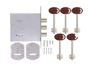 Замок врізний бексет 78,5 мм, 3 ригеля/14мм, додатковий 04.02 - Фото