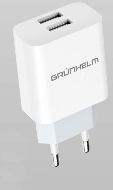 Блок живлення – GWC-01, 5V/2.1A, 1 USB, білий (GRUNHELM) - Фото