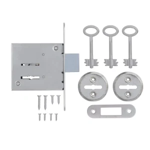 Замок врізний, 3 ключа/ЦИНК, бексет 55 мм, суцільний ригель, додатковий 05.755-ZNT - Фото