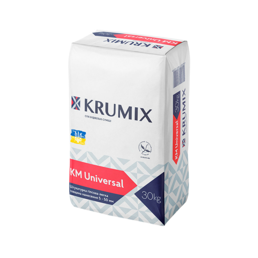 Штукатурна суміш КМ Universal 30 кг KRUMIX (5-50 мм), 743671 - Фото