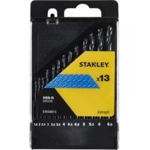 Набір свердл по металу STANLEY HSS-R 1.5-6.5 ММ 13 ШТ STA56015-QZ - Фото